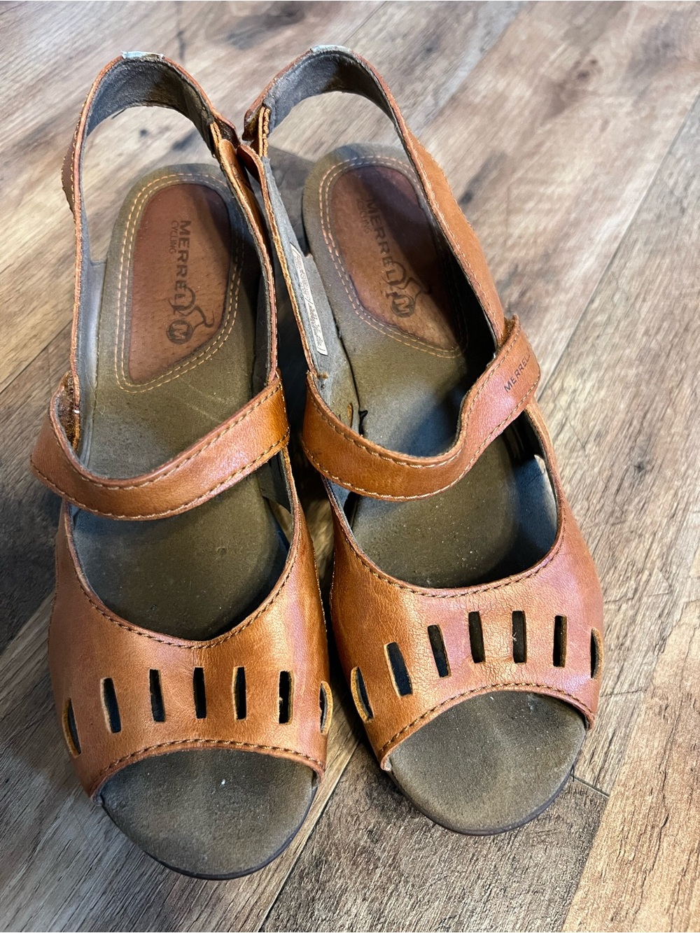 Merrell Brown Leather Slingback Sandals